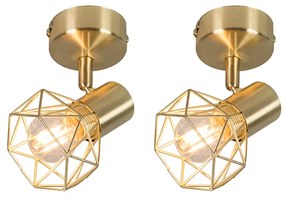 Zestaw 2 reflektorów art deco mosiądz obrotowy i pochylany - Mosh