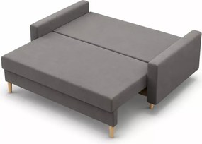 Sofa rozkładana Stivo 2-osobowa z pojemnikiem na pościel – nowoczesna, skandynawska, mała kanapa do salonu i pokoju