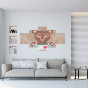 Obraz - Miś w koszulce w paski (125x70 cm)