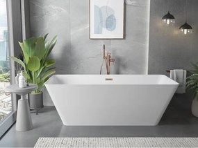 Mexen Velo Slim wanna wolnostojąca 170 x 75 cm, biała, przelew miedź szczotkowana - 52811707500-65