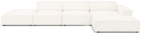 Beżowy narożnik (prawostronny) z materiału bouclé Jodie – Micadoni Home