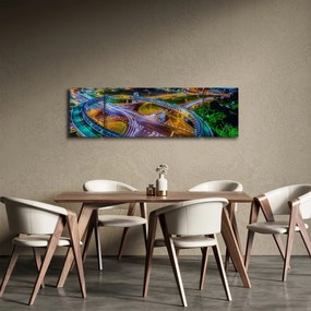 Obraz - nocna panorama miasta (170x50 cm)