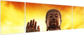 Obraz - Budda z czerwonym i żółtym tłem (170x50 cm)