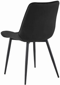 Welurowe czarne pikowane krzesło S2-W60