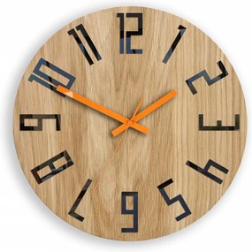 Zegar na ścianę nowoczesny drewniany z dużymi cyframi okrągły cichy loft