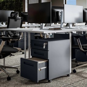 Kontenerek pod biurko KATE 390 x 600 x 500 mm, antracytowy