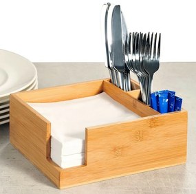 Kesper 70852 Organizer kuchenny bambusowy, 5 przegródek, 18 x 9 x 18 cm