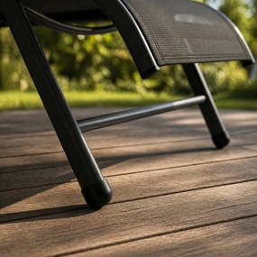 Leżak ogrodowy basenowy Summer regulowany, kolor czarny