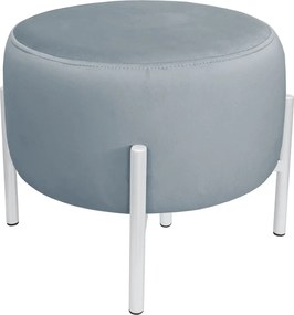 Pufa OLA loft ławka podnóżek metal : Kolor Stelaża - Biały, Kolor tkaniny - VELVET - BL06, Typ tkaniny - Velvet