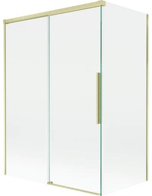 Mexen Rox parawan nawannowy 2-skrzydłowy rozsuwany 120 + 70 x 150 cm, transparent, złoty szczotkowany - 8C9-120-070-55-00