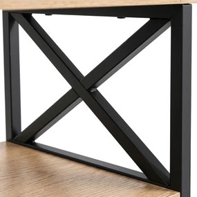 Szafka Nocna do Sypialni LOGAN 40 cm Dąb/Czarny Loft