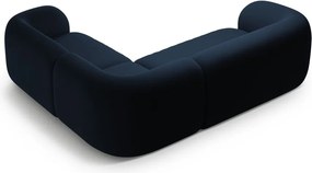 Niebieski aksamitny narożnik (prawostronny/w kształcie litery L) Kate – Micadoni