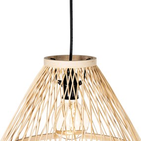 Rustykalna lampa wisząca zewnętrzna z rattanu 3-światłowa - Calamus