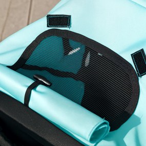 PawHut Wózek dla psów i kotów, do 10 kg, z koszem na akcesoria, systemem składania jednym kliknięciem, Turkus