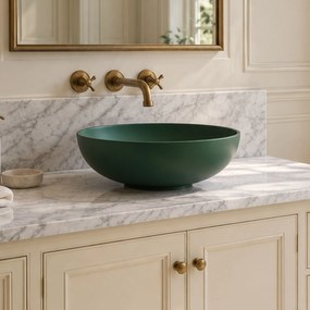 Umywalka ceramiczna nablatowa okrągła zielona 38 cm MOLIS GREEN