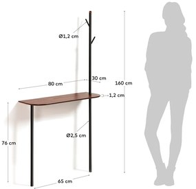 Stolik z wieszakiem Kave Home Marcolina, 80x160 cm