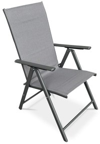 Autronic Krzesło ogrodowe, metal, tkanina, szare,AZC-S1 116 GREY