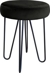 Taboret Venus tkanina Welur stelaż metalowy STOŁEK LOFT : Kolor Stelaża - Czarny , Kolor tkaniny - VELVET - MG19, Typ tkaniny - Velvet