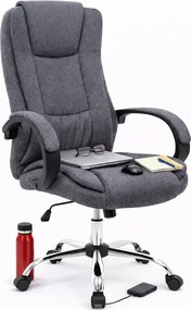 Szary tapicerowany biurowy fotel obrotowy A2-G73