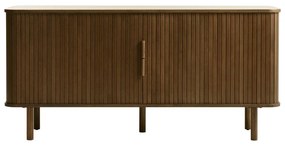 Brązowa niska komoda w dekorze dębu z drzwiami przesuwnymi 76x160 cm Cavo – Unique Furniture