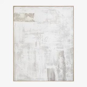 Ręcznie Malowany Obraz Dekoracyjny Na Lnie Z Wypukłością 80x100 Cm Z Gipsu Silvaret Sand Grey - Sklum
