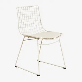 Krzesło Jadalniane Ze Stali Renee Kremowa Tapioca & Sztucznej Skóry Kremowa Tapioca - Sklum