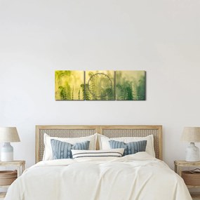 Obraz - Szczegół wiosennej mglistej przyrody (z zegarem) (90x30 cm)
