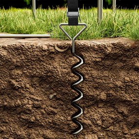 Zestaw kotew do ziemi, 4 sztuk, 42,5x8,5cm, srebrna Monzana