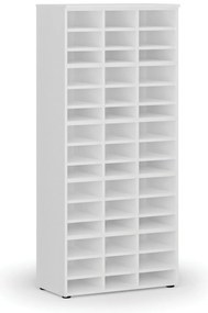 Regał sortujący PRIMO WHITE, 800 x 420 x 1781 mm, 45 przegród, biały