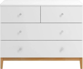 Komoda LIVIA 120 4S biała/buk