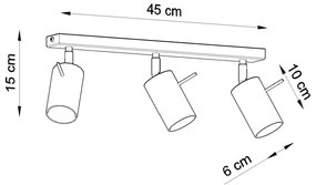 Drewniana lampa sufitowa Nice Lamps Ludwik, dł. 45 cm