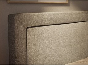 Szarobeżowe łóżko kontynentalne ze schowkiem 160x200 cm Fresco – Maison de Rêve