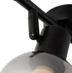 Inteligentny reflektor sufitowy czarny z dymionym szkłem w tym 2 Wifi P45 - Vidro