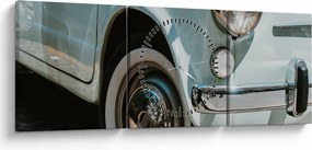 Obraz - Fiat retro samochód (z zegarem) (90x30 cm)