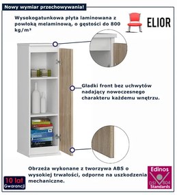 Minimalistyczna szafka wisząca do salonu biały + dąb sonoma Z0-Z25