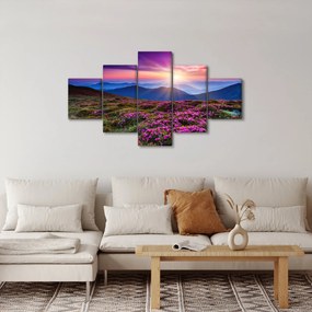 Obraz - Krajobraz kwitnących gór (125x70 cm)