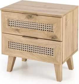 Nowoczesna szafka nocna CALVIRO SN-1 w dekorze dąb artisan – elegancki i funkcjonalny mebel do sypialni w naturalnym stylu