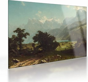 Obraz na szkle - Albert Bierstadt, Lake Lucerne, reprodukcje (70x50 cm)