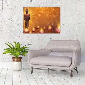 Obraz - Budda w złotym blasku (70x50 cm)