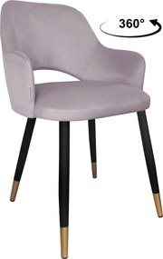 Krzesło Milano tkanina Welur noga metalowa : Kolor nogi - Czano-złota stożek, Kolor tkaniny - VELVET - MG55, Typ siedziska - Siedzisko obrotowe 360°