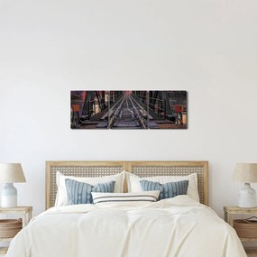 Obraz mostu kolejowego (z zegarem) (90x30 cm)