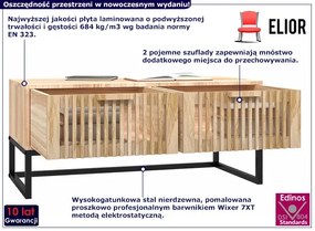 Industrialny stolik kawowy z 2 szufladami - Avorro