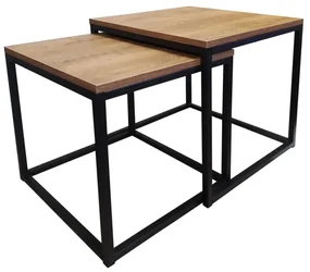 Stolik kawowy 2w1 CUBE orzech/czarny ATOS