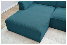 Ciemnoniebieski sztruksowy narożnik modułowy (lewostronny/w kształcie litery L) Megeve – Bobochic Paris