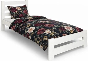 Białe pojedyncze łóżko z drewna sosnowego 90x200 D4-P41