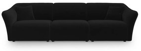 Czarna aksamitna sofa 292 cm Tokyo – Cosmopolitan Design