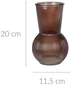 Wazon szklany ryftowany, 20 cm