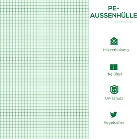 Outsunny Szklarnia Foliowa z Okienkiem PE Cieplarnia na Pomidory 119x60x60cm Zielona | Aosom PL