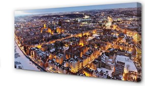 Obraz na płótnie Zimowy Gdańsk nad Motławą