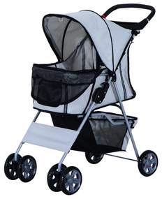 Outsunny Wózek dla Psa Kota Składany Srebrny Lekki do 15kg | Aosom PL